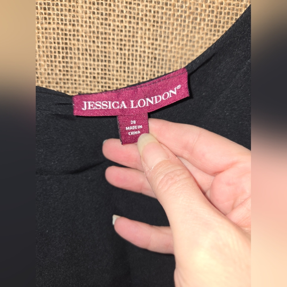 Women's Black Jessica London Blouse With Lace Cuff Detail Size 28 - Picture 7 of 12